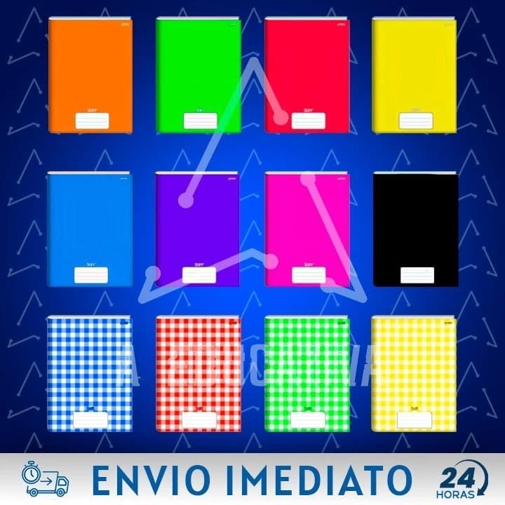 KIT 20 CADERNO BROCHURAO 96 FOLHAS CAPA DURA GRANDE A4 BARATO BROCHURA