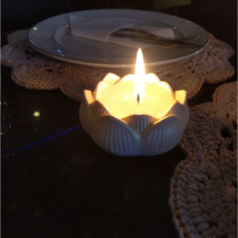 Kit 5und Porta vela Castiçal e Incensário Vareta Flor de Lótus