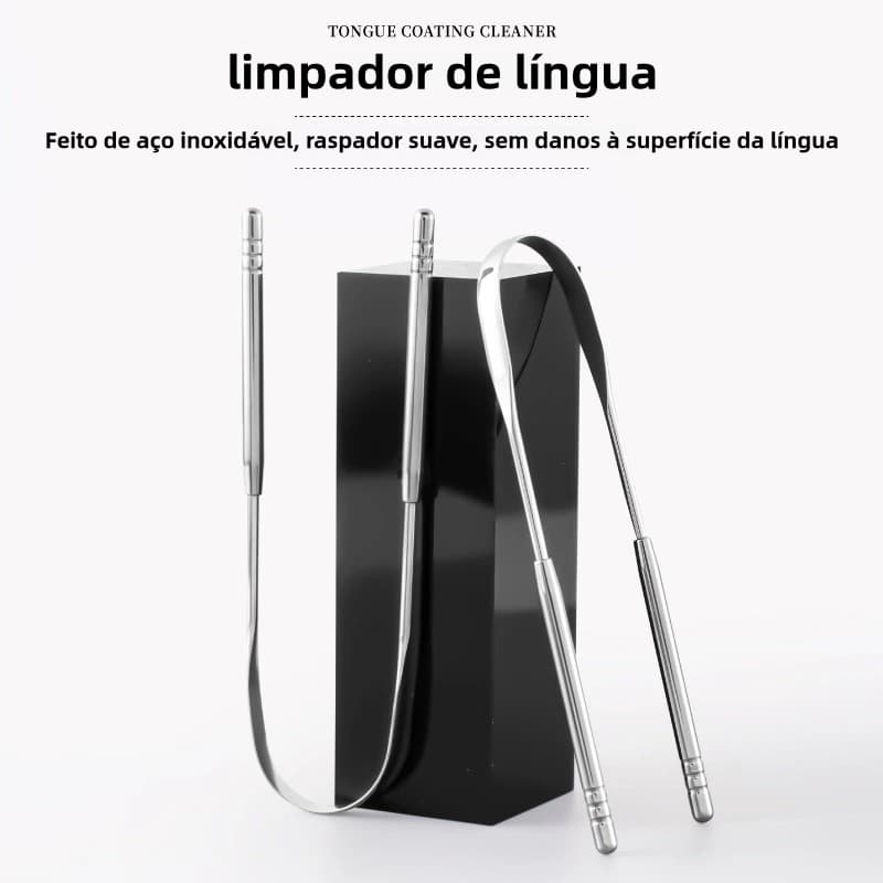 Limpador Raspador De Língua Em Aço Inox Para Higiene Bucal Promoção
