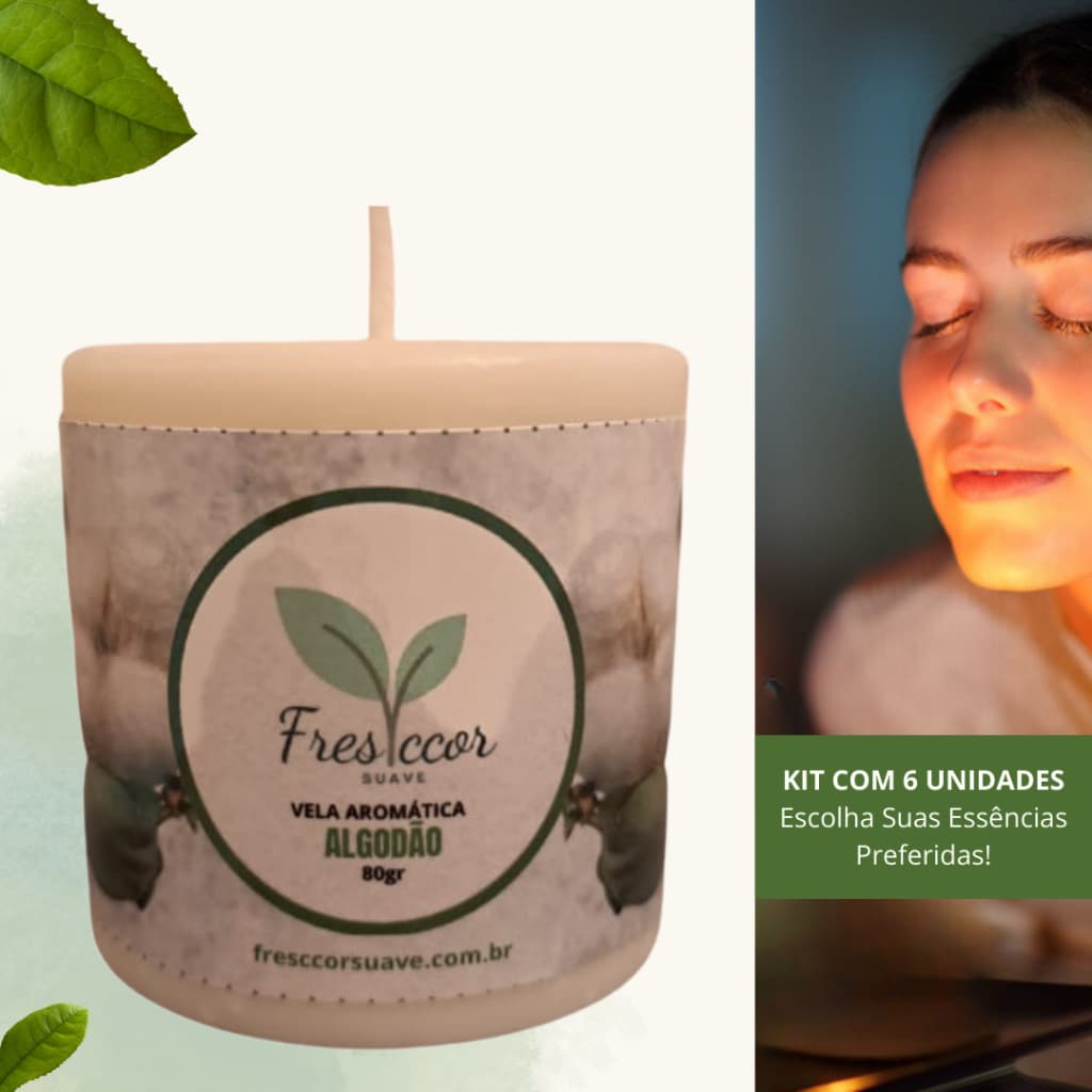 Kit com 6 Velas Aromáticas Artesanais – Escolha Suas Essências Favoritas (80g Cada)