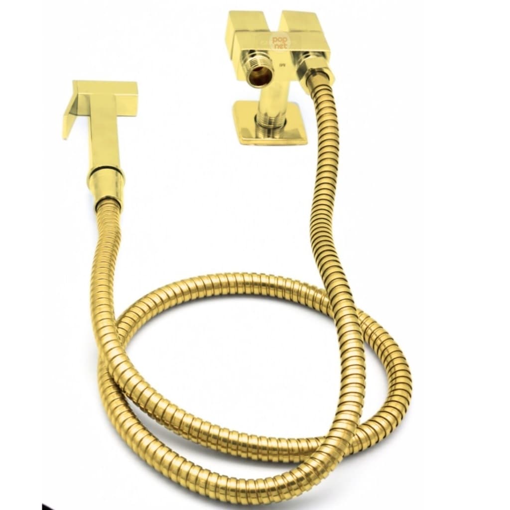 Ducha Higiênica Registro 2 Saídas Metal Dourado Brilhante