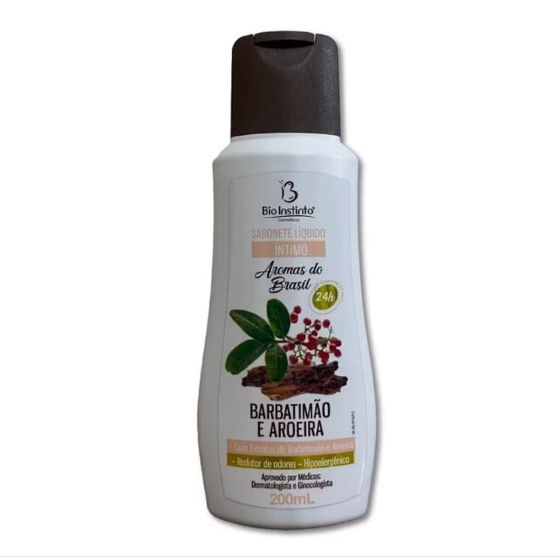 Sabonete Íntimo Barbatimão e Aroeira 200ml Redutor de Odores Bio instinto
