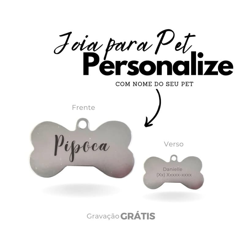 Pingente Para Pet Personalizado Com Nome Gravado Laser