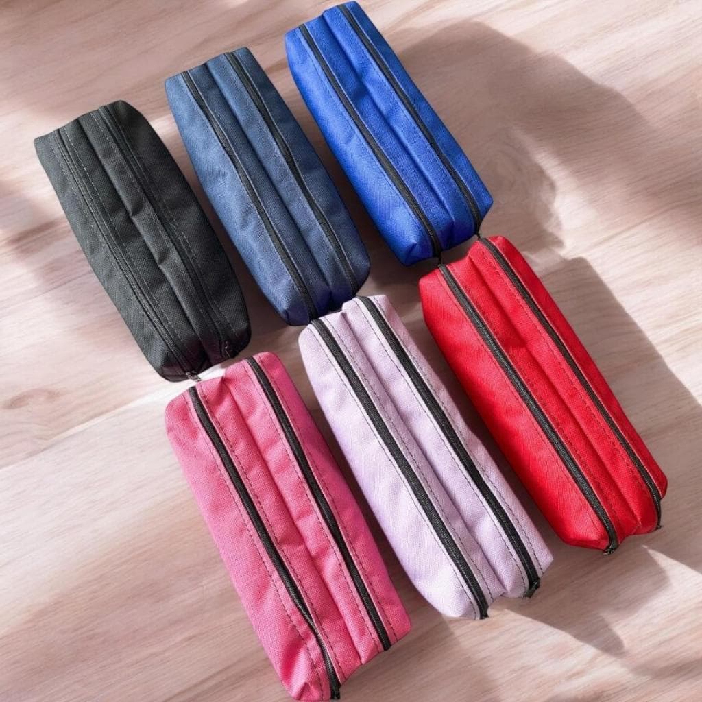 Estojo Escolar Nylon C/2 Zíper Material  Escolar-- ESTOJO ESCOLAR 2025*(2 ZÍPER)