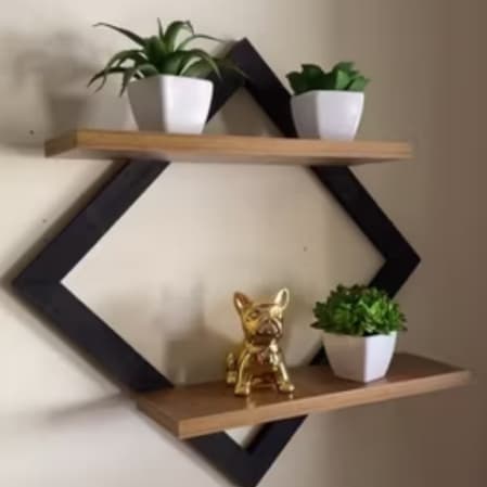 Quadro decorativo com prateleiras invertida 45cm