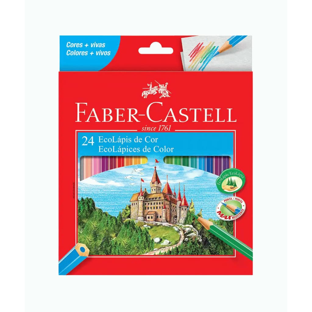 Faber-Castell Lápis 24 Cores Original EcoLápis Sextavado – Material Escolar e Desenho Profissional