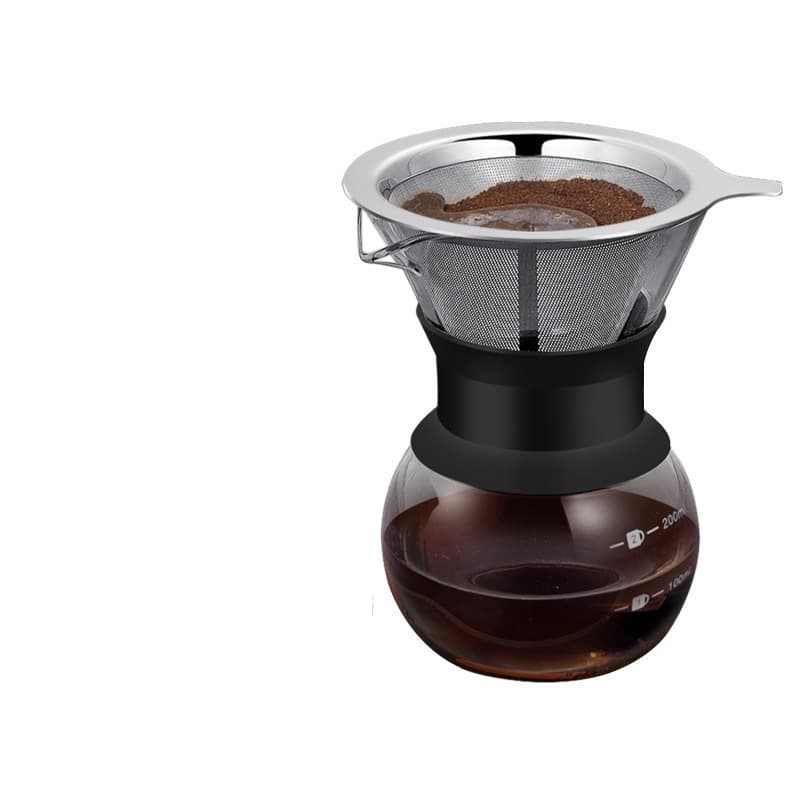 Passador De Café Vidro E Coador Inox 200ml