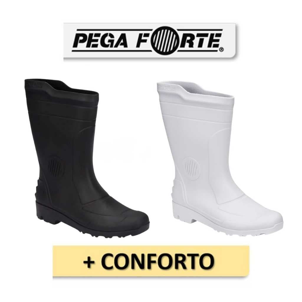 Bota Galocha Cano Medio PVC FORRADO Pega Forte Grendene Preta ou Branca Original