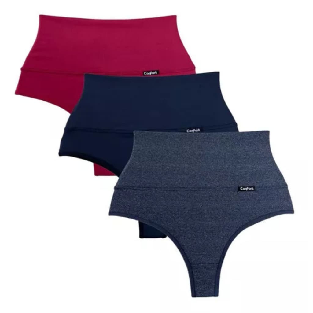 Kit 2 Cinta Modeladora Feminina calcinha cintura alta Calcinha cós alto segura barriga