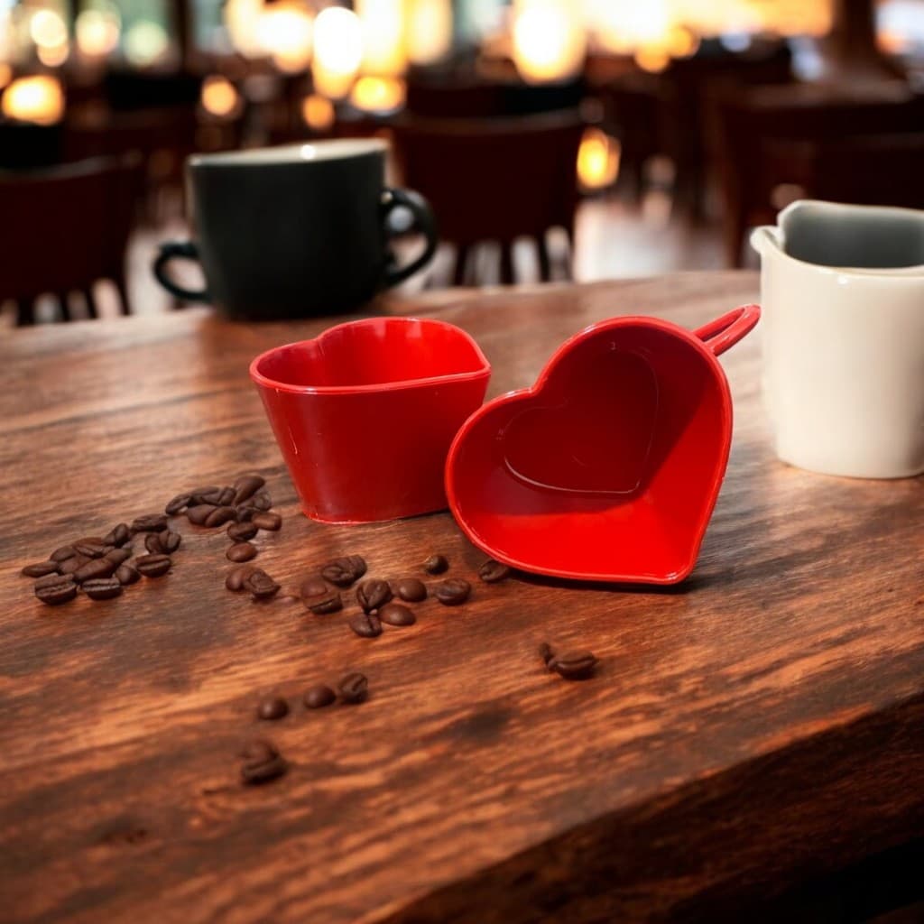 kit 10 xicaras de café coração plastico - amor/presente/café