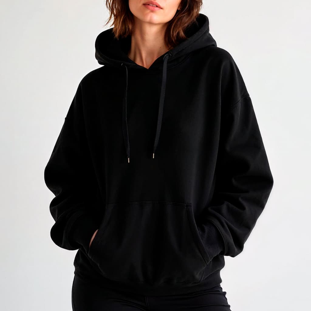 Moletom Feminino Blusa de Frio Moletom Canguru Com Capuz Liso Casaco Blusa Flanelada Inverno Premium