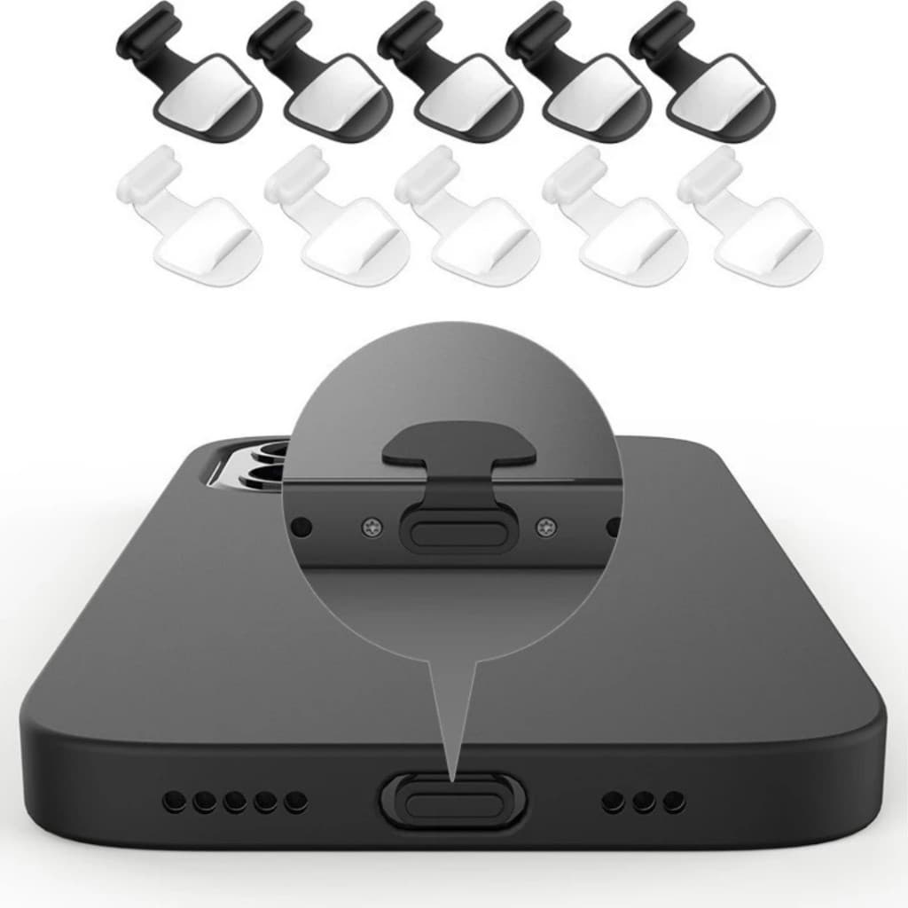 KIT 5 OU 10 OU 30 UND  Plugs protetor Tampa COMPATÍVEL COM USB-C E LIGHTNING