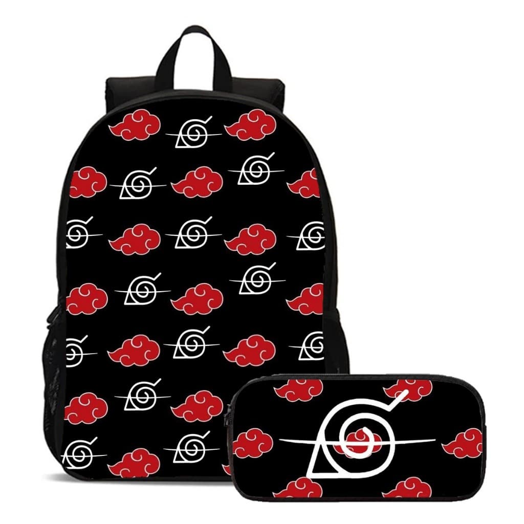 Kit Mochila e Estojo Akatsuki Renegados Naruto Personalizado, Escolar Infantil e Juvenil Para Menino, Qualidade Premium