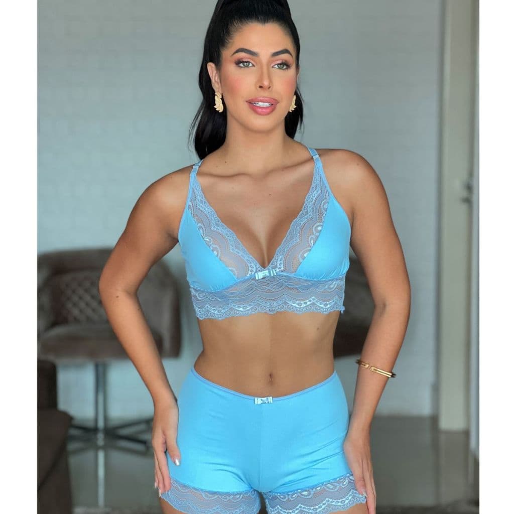 Pijama Feminino Short Doll Cropped Lindo