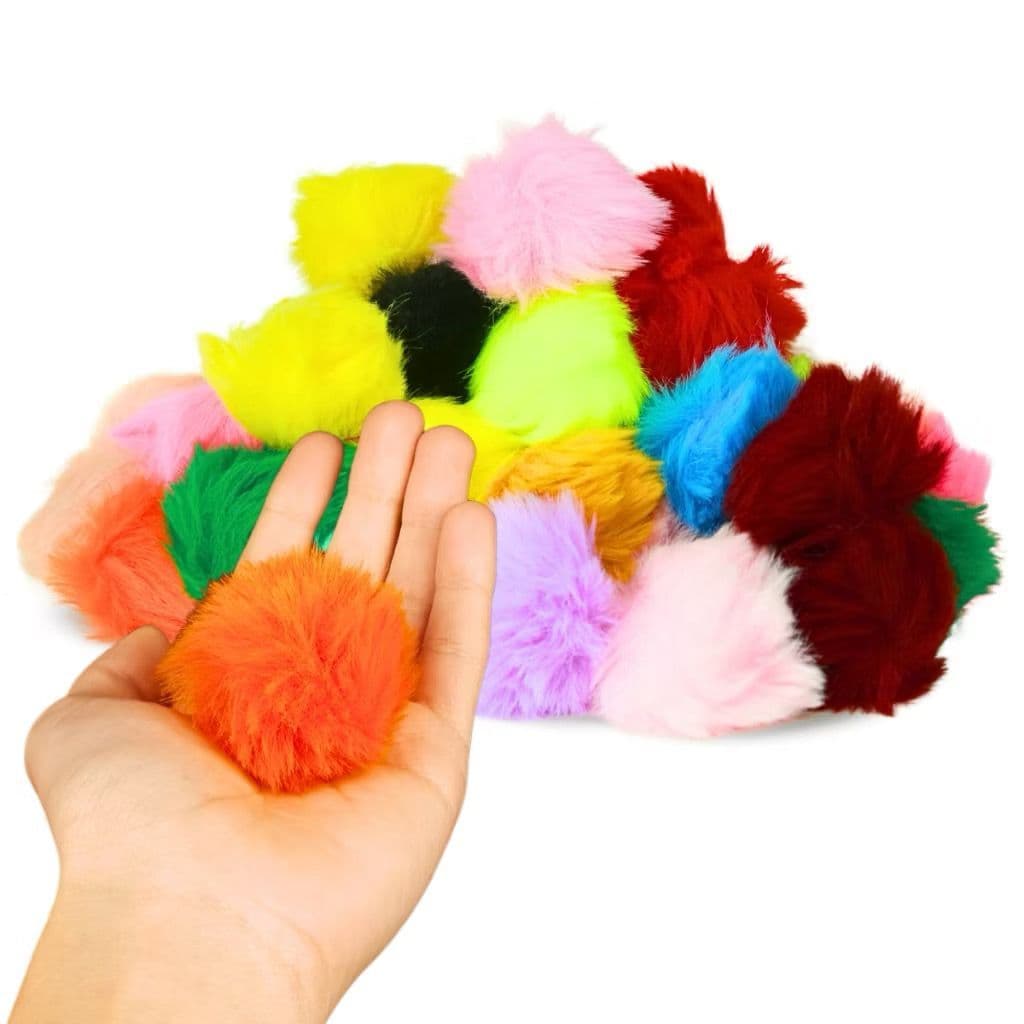 Pompom Pelúcia Cores Diversas 50mm - Com 10 Unidades