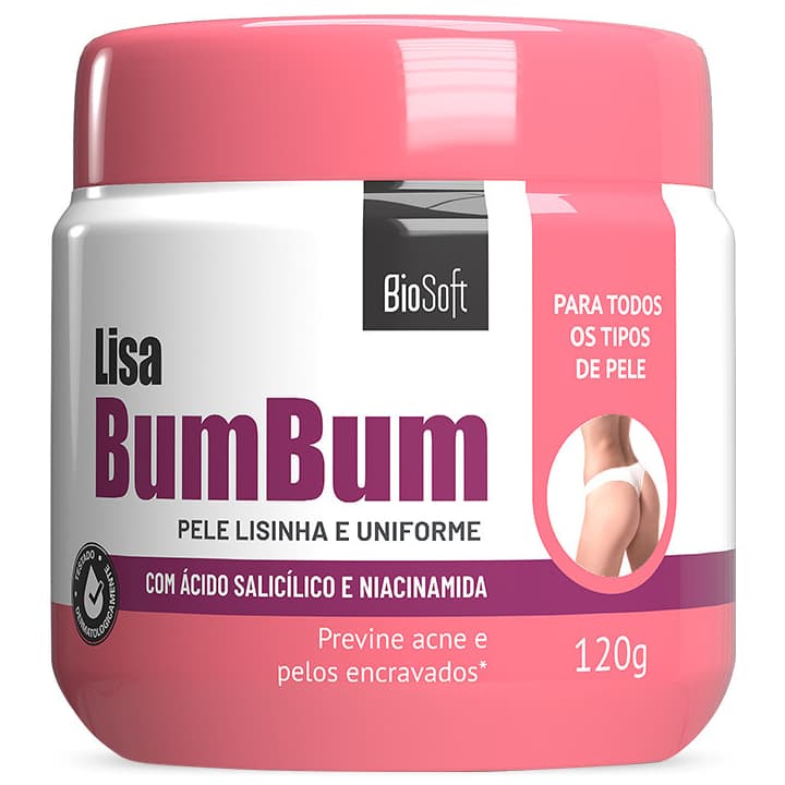Creme Lisa Bumbum Bio Soft 120g  Bumbum Lisinho Previne foliculite e Pelos encravados