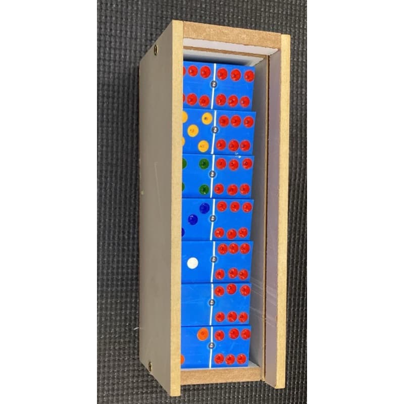 domino profissional azul com marrom PVC na caixa mdf envio rapido tamanho 6x3x1 de brasilia