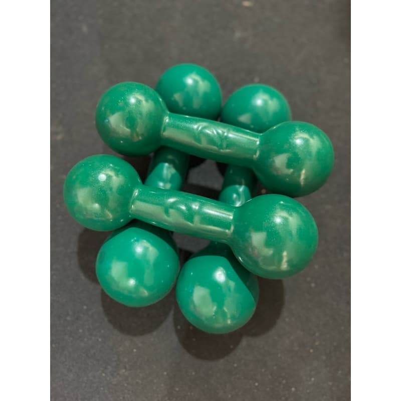 Kit par de halteres emborrachado 2kg +3kg emborrachado verde