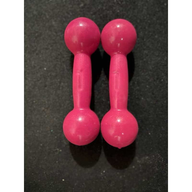 Par de halteres rosa pink 1kg para treino academia fisioterapia