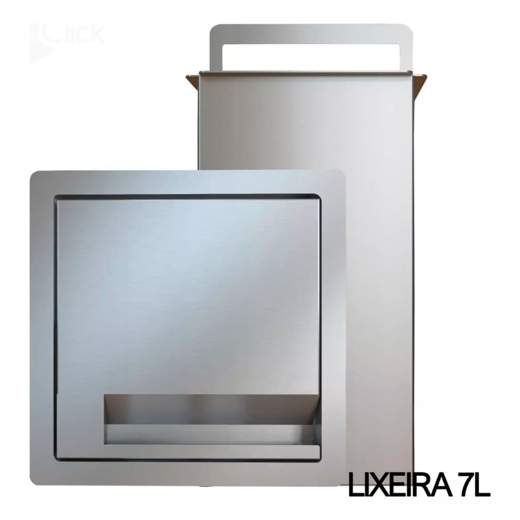 Lixeira de Embutir Inox 7L - Luxo para Cozinhas Gourmet