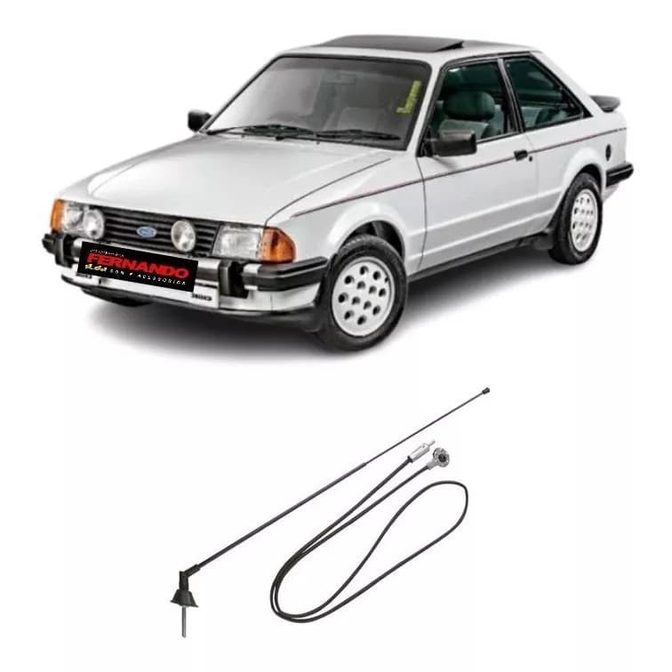 Antena Fm/am Compatível Escortt Xr3 Cromada 2 Estágios Telescópica