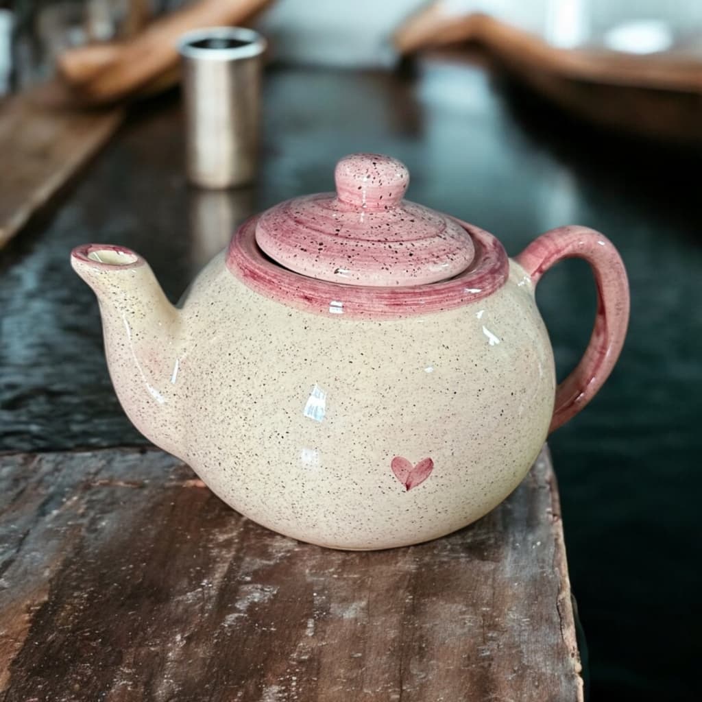 Bule Para Café 600ml Feito Em Cerâmica e Pintado á Mão