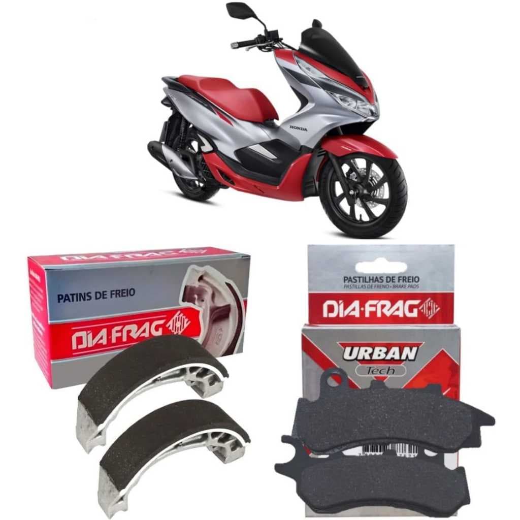 Kit Pastilha dianteira Lona traseira freio Diafrag Pcx 150 2013 2014 2015 2016 2017 2018 cbs