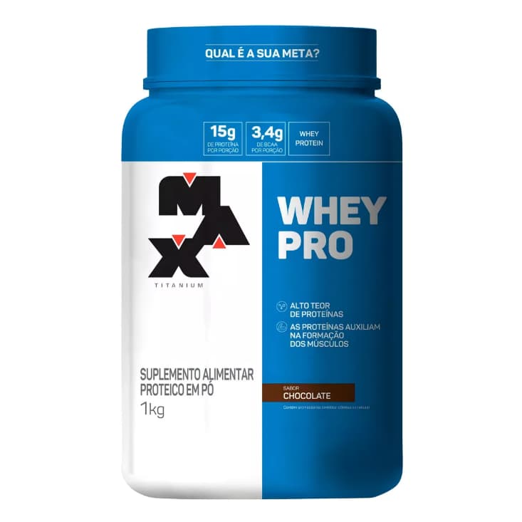 Suplemento Whey Pro Concentrado Pote 1kg  - Max Titanium