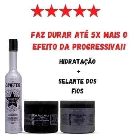 Kit Prata Para Cabelos Com Progressiva Ou Selagem Coiffer 3Unidades.