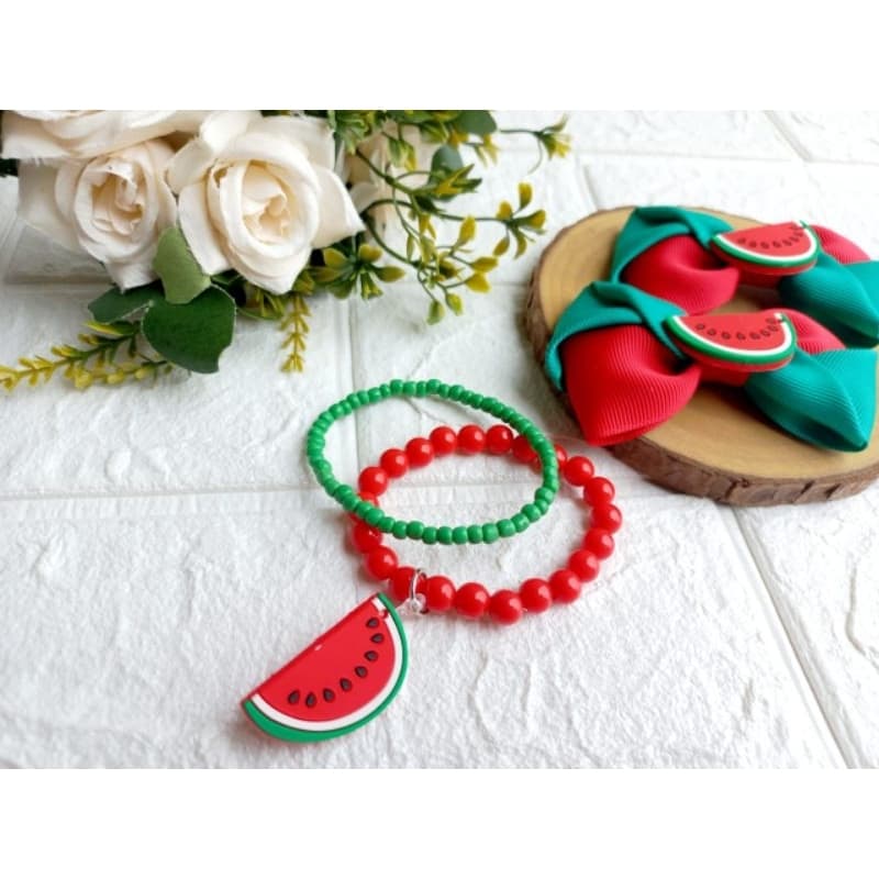 Laço de cabelo infantil + pulseira