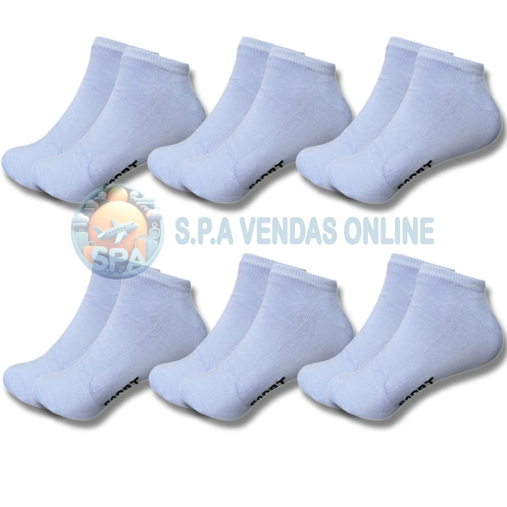 Kit com 24 Pares de Meia Brancas Soquete com algodão para homem e mulher