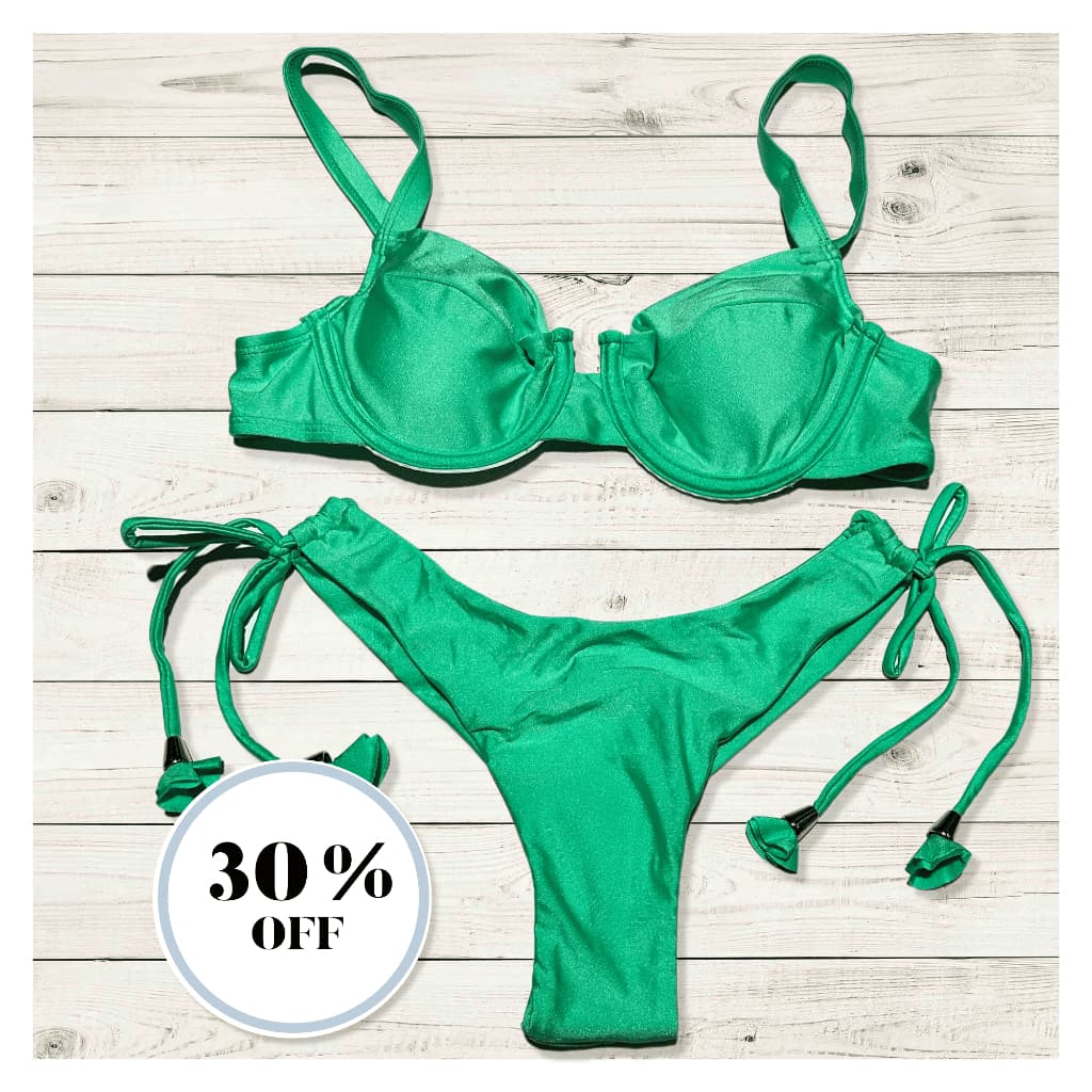 Biquíni Feminino Retro Meia Taça com Aro Calcinha Fio Duplo com bojo removível 5 cores Praia Verão 2024