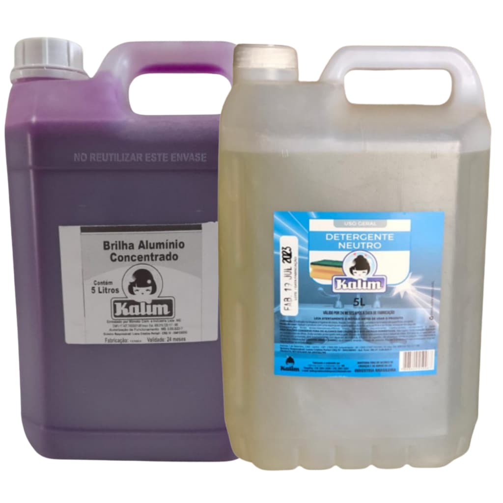 KIT BRILHA ALUMINIO CONCENTRADO + 5 LITROS DE DETERGENTE KALIM