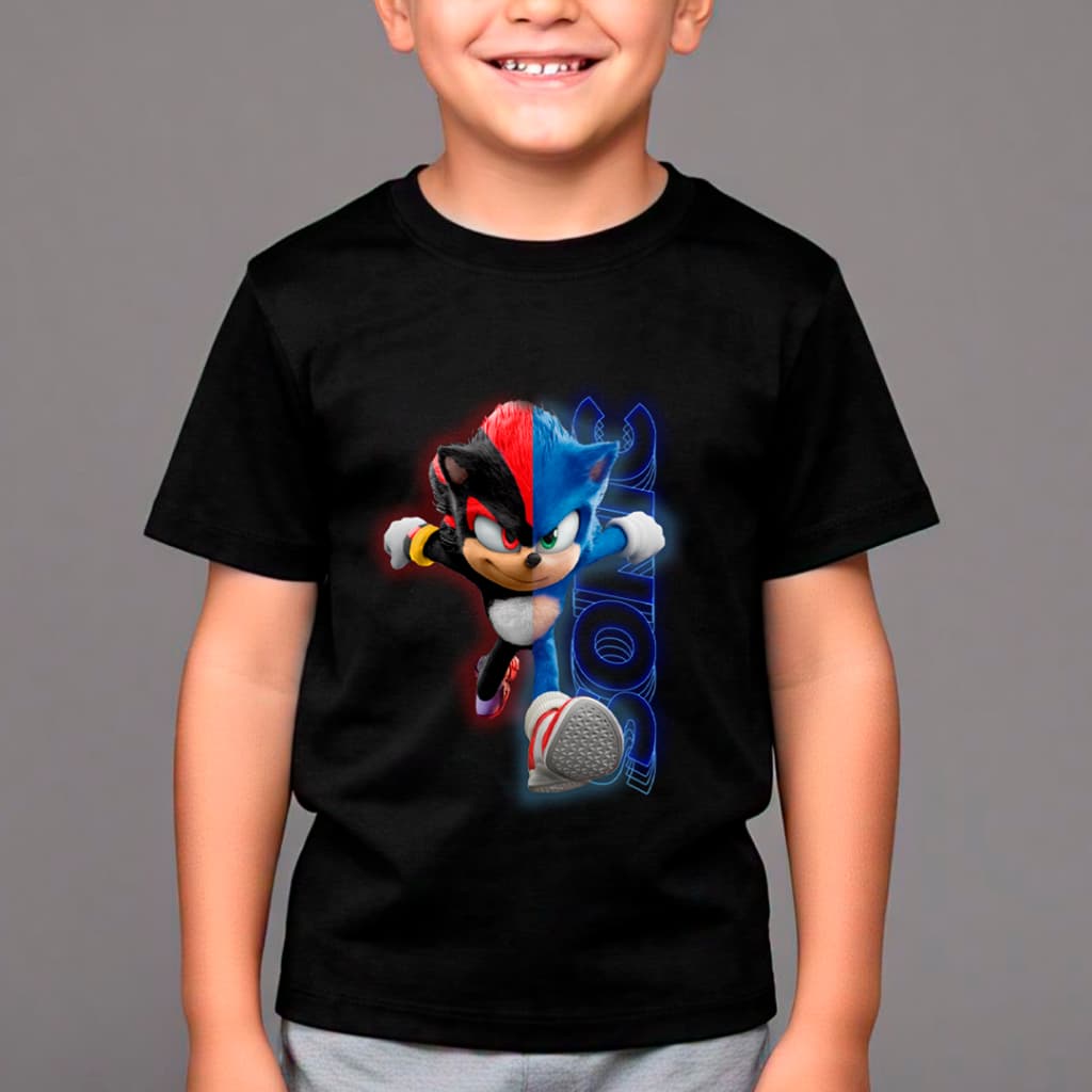 Camiseta Camisa Sonic Shadow Infantil Lançamento Filme 2024