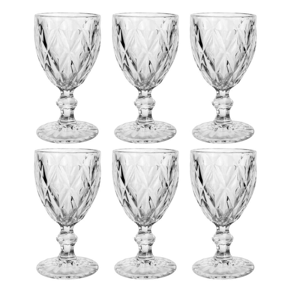 Cojunto 6 Taças De Vidro 320ml Para Bebidas Drinks Água Kit Taça Para Vinho Cerveja