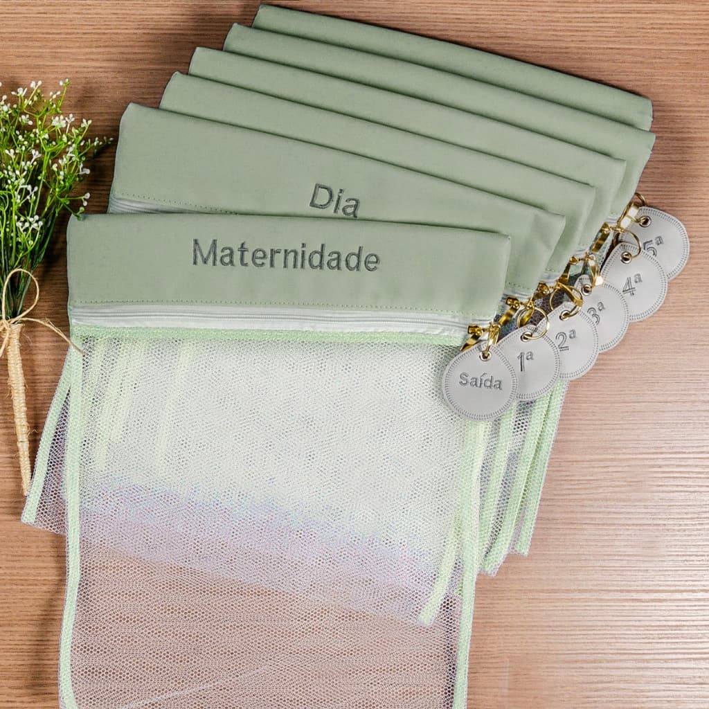 Saquinho Maternidade Organizador Com Zíper Kit com 4 Peças