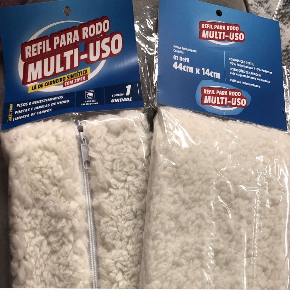 Refil de Rodo Luva De Rodo Limpa Bem Tira Pó Poeira Refil De Rodinho Com Zíper Capa Refil de Lã Sintetica Para Rodos