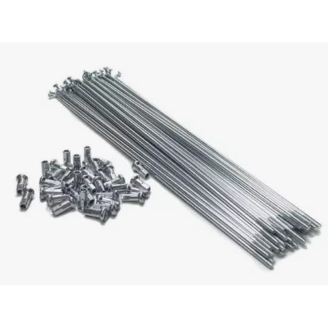 Raio Aço Prata 240mm x 2mm Bike com Niple (36un:).