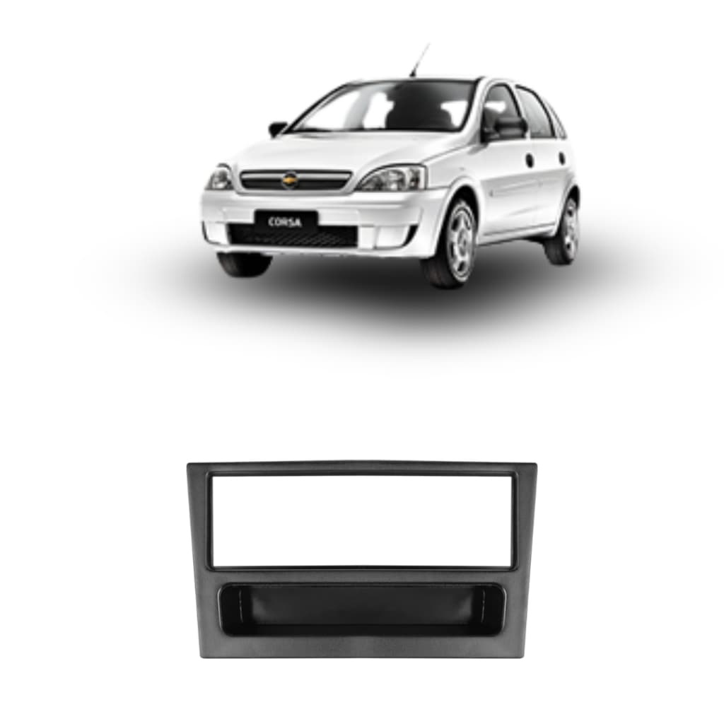 Moldura 1 DIN Corsa Chevrolet Corsa 2002 – 2012 Preta