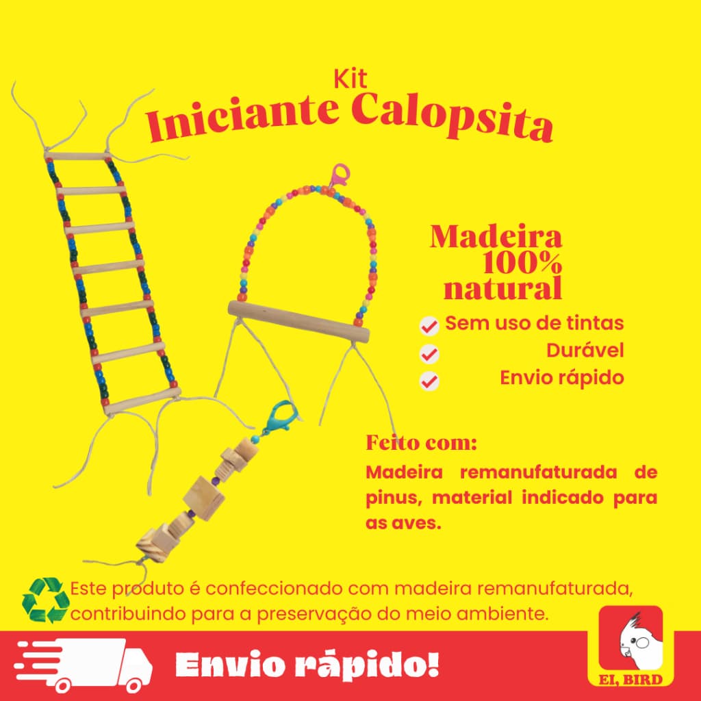 Kit Iniciante para Calopsita, Periquito entre outros Psitacídeos