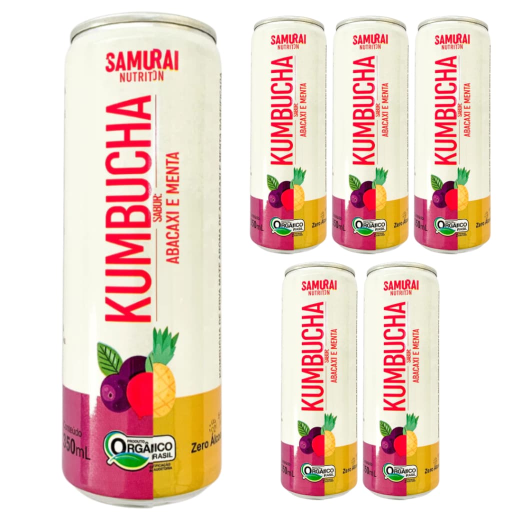 Kombucha Em Lata Fardo Com 6 Unidades 350 ml - Samurai Nutrition