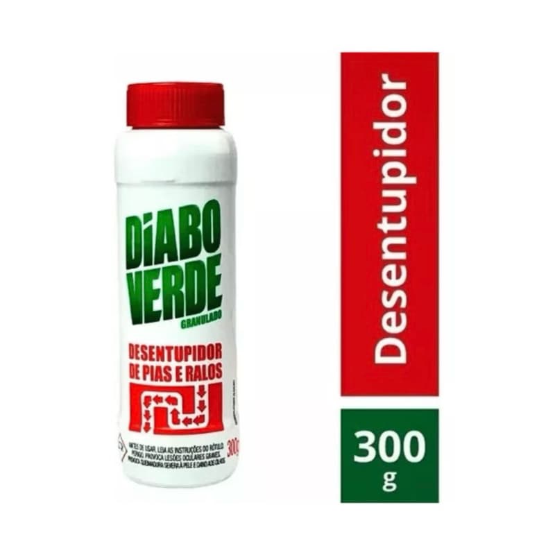 Diabo Verde 300g desentupidor de pias, vasos e ralos