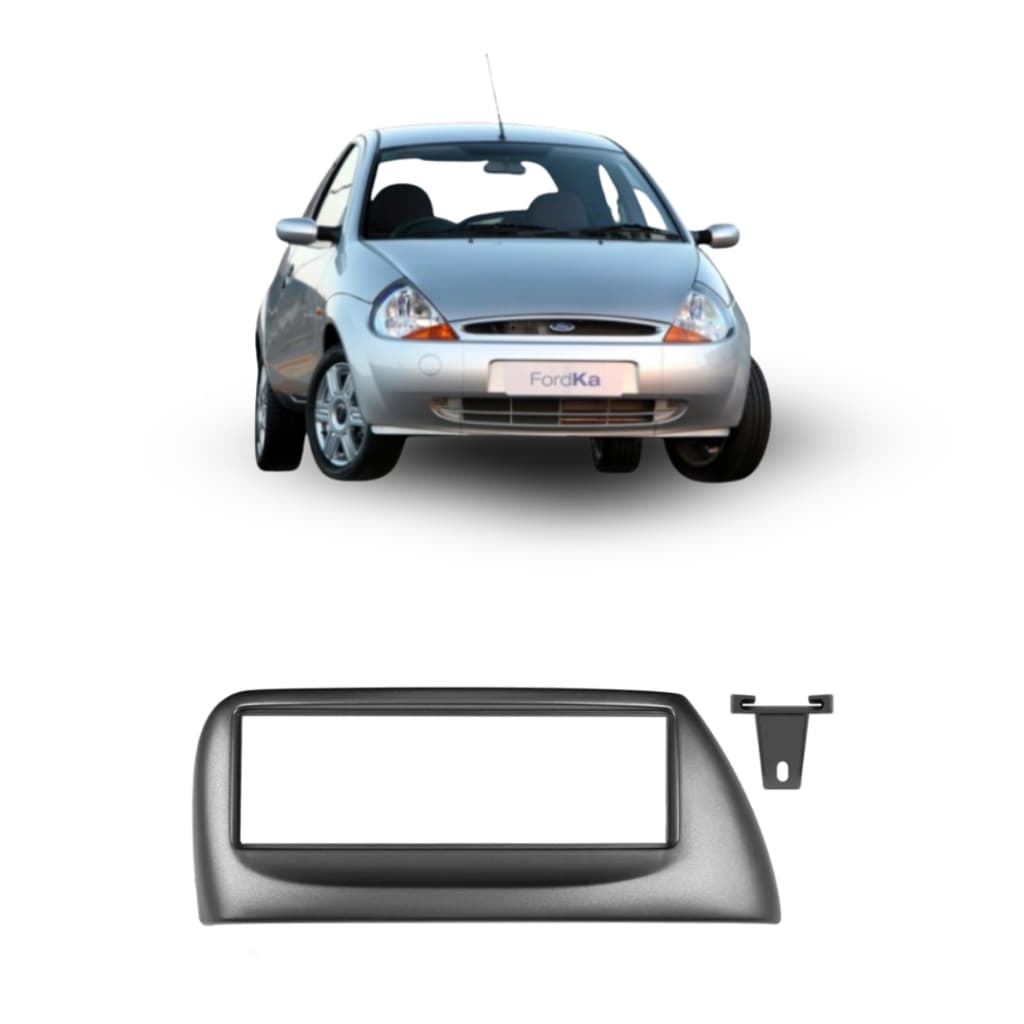 Moldura 1 DIN Ford ka cinza sem furo 2005