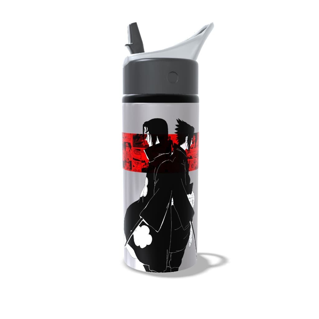 Garrafa Squeeze Itachi Sasuke Personalizada Com Nome Alumínio Infantil Escolar