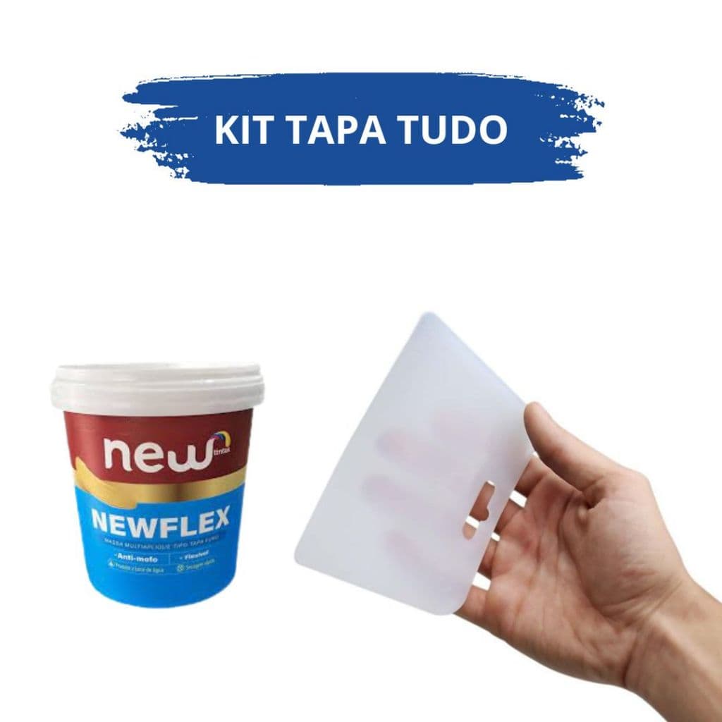Massa Tapa Tudo 90g  com Espátula plástica 13cm - KIT REPARO PAREDE