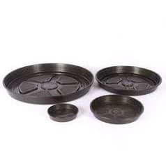 Kit 10 Pratos 14 cm Diametro preto para Vasos Pote Decoração Plantas