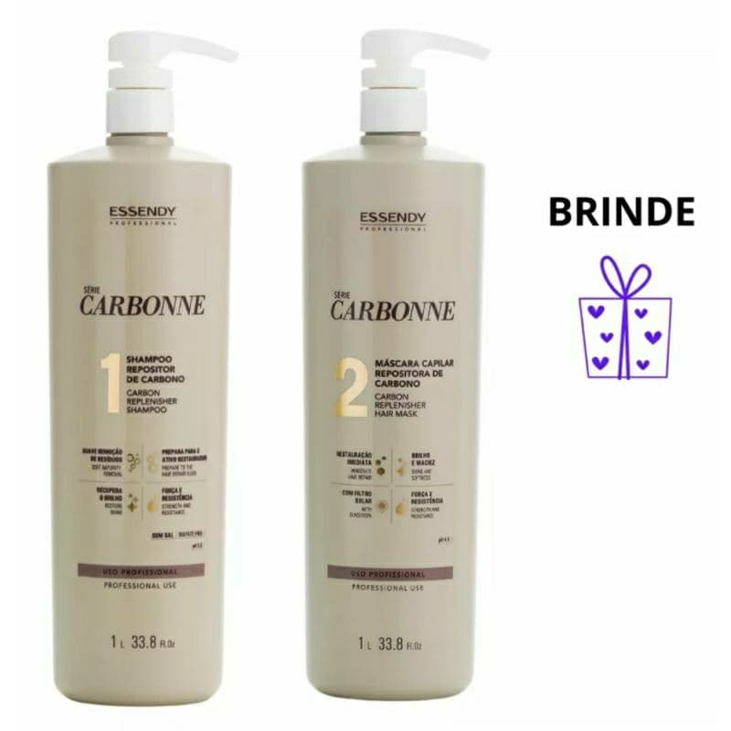 kit Shampoo E Máscara Carbone 1L Essendy