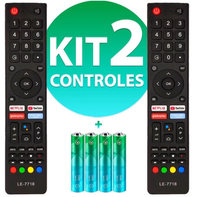 Kit Controle Remoto Compatível Tv Smart Philco Ptv42dswn