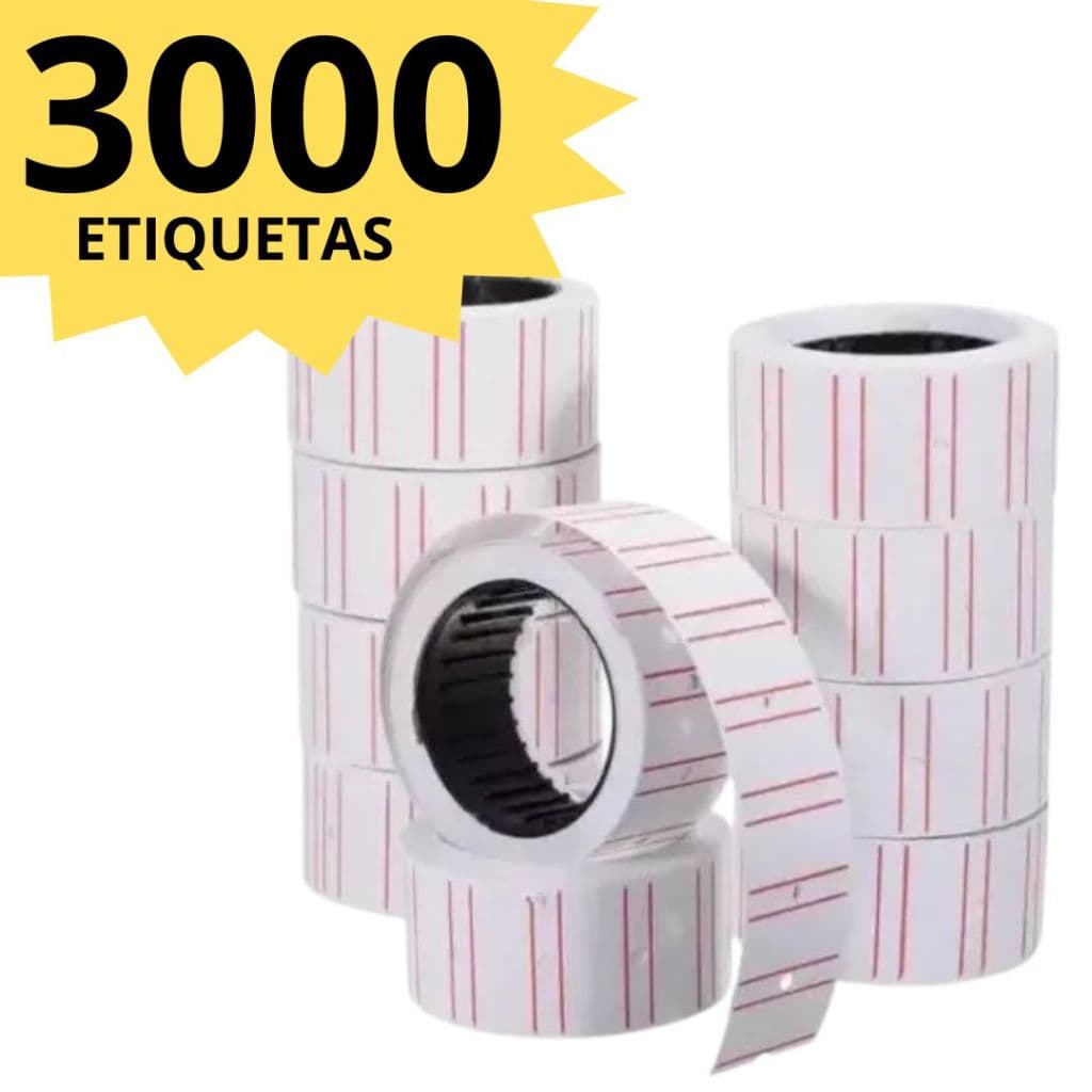 Kit de Etiqueta para Preço 10 rolos com 3000 Etiquetas Para Etiquetadora Manual
