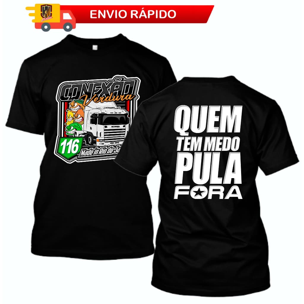 Camiseta Conexão da Verdura / Quem tem Medo Pula Fora /Agricultura Caminhoneiro